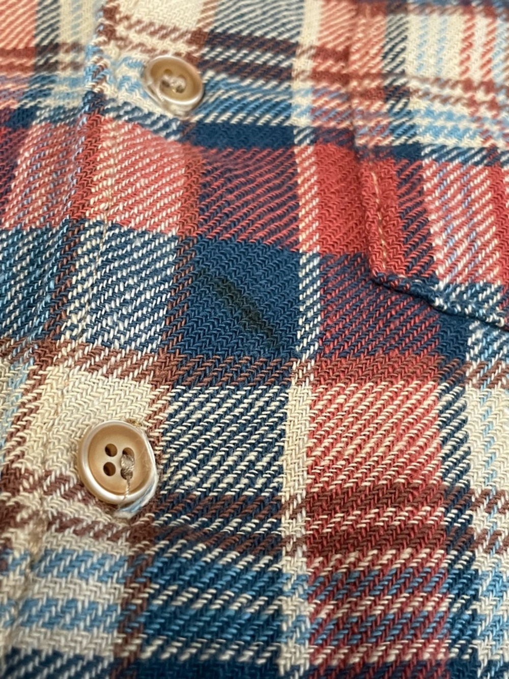 MOTHER Denim Blue & Orange Plaid Button Down Blouse Shirt Women’s XS - Picture 13 of 13